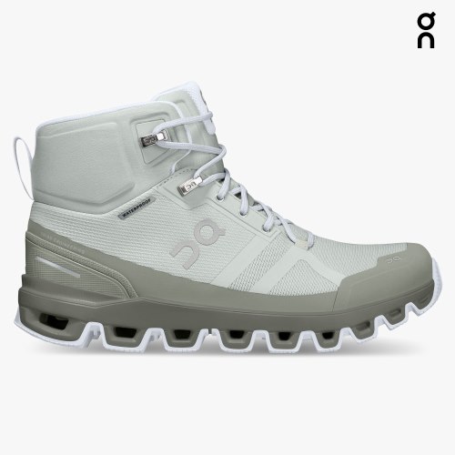 Women's On Cloudrock Waterproof Hiking Boots Mint | NZ-83924