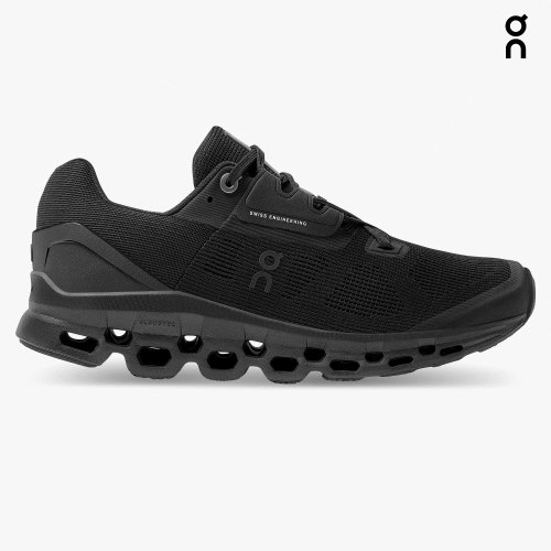 Women's On Cloudstratus Running Shoes Black | NZ-63498