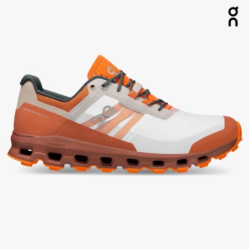 Women's On Cloudvista Hiking Shoes White / Orange | NZ-86972