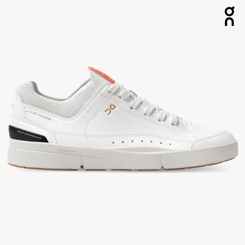 Women's On Cloud THE ROGER Centre Court Sneakers White / Orange | NZ-20367